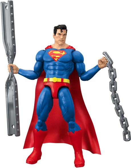 Mattel dc premier superman actiefiguur van 16,5 cm van - 22 beweegbare punten en cape, gevechtspantser