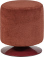 Woood islen poef met draaivoet - bouclé - bordeauxrood - 47x39x39