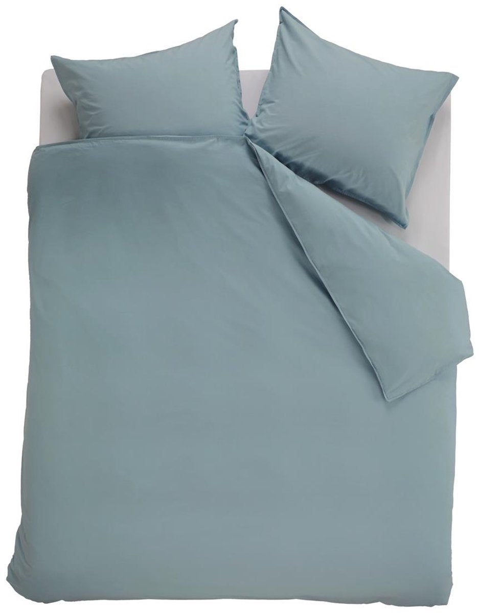 Ambiante cotton uni dekbedovertrek - effen - lits-jumeaux xl - 260x200 220 cm - blauw