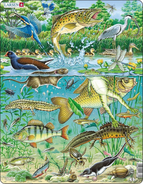 Selecta Larsen Puzzle Tiere – Teich, 50 Teile.