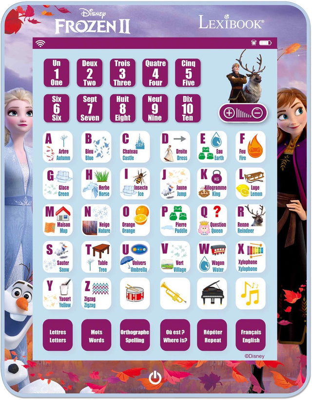 Lexibook tablette éducative bilingue la reine des neiges en français et en English