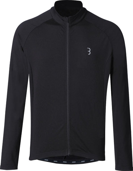 Bbb cycling transition lange mouwen fietsshirt heren en dames - 10-15 °c - mtb en wielrenshirt met 3 achterzakken - zwart xl