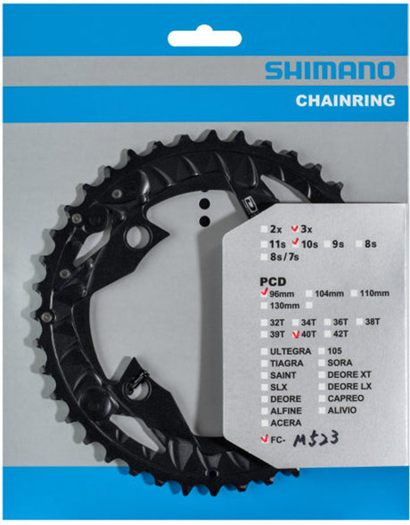 Shimano - Kette Top 40T FC -MT500 FC -M523 für Kettenschutz (AN) 10 Geschwindigkeit - Schwarz