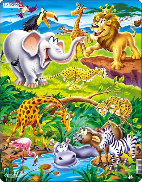 Selecta Larsen Puzzle Tiere – auf Safari, 18 Teile.
