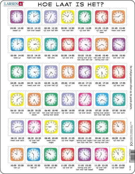 Selecta Larsen Puzzle lernen, wie spät es ist – wie spät ist es, 42 Teile.