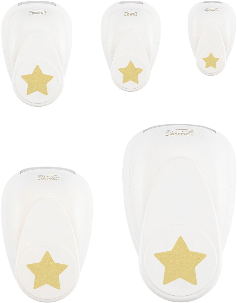 Vaessen creative pons set - figuurpons ster - 5 st. - ø 9,5 mm tot 5 cm