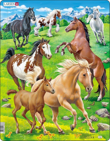 Selecta Larsen Puzzle Tiere – Pferde, 65 Teile.