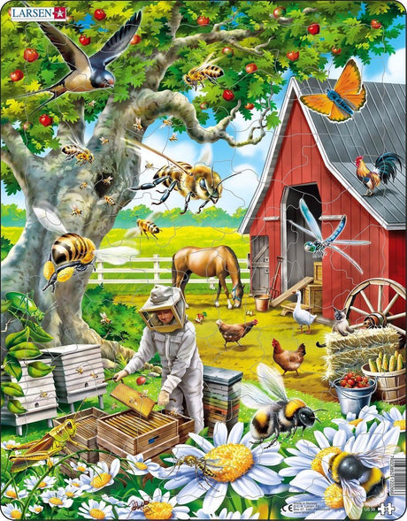 Selecta Larsen Puzzle Tiere – Der Imker mit den Bienen, 53 Teile.