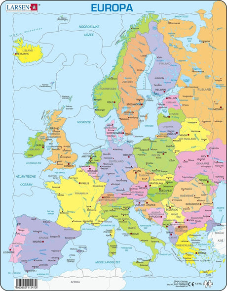 Selecta Larsen Puzzle Karte Europa, 37 Teile.