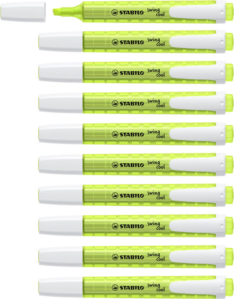Stabilo swing cool - markeerstift - perfect voor onderweg - geel - doos 10 stuks