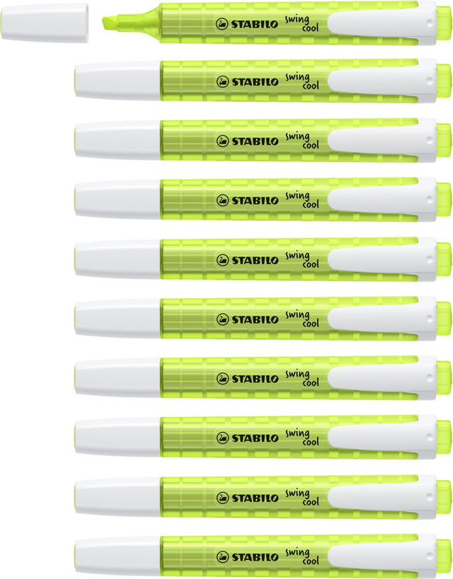 Stabilo swing cool - markeerstift - perfect voor onderweg - geel - doos 10 stuks
