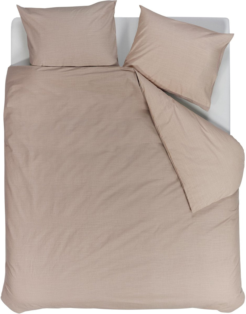 Vtwonen cozy slub dekbedovertrek - lits-jumeaux xl - 260 x 220 cm - zachtroze