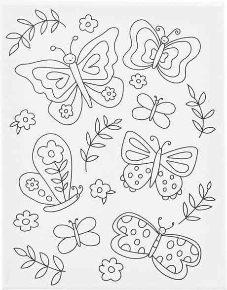 Creativ Company Malleinwand mit Druck, Schmetterlinge, D: 1,6 cm, Größe 24x30 cm, 360 g, 1 Stück