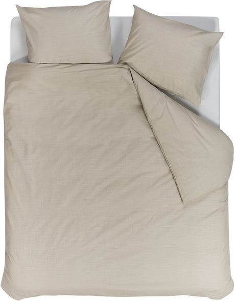 Vtwonen cozy slub dekbedovertrek - lits-jumeaux - 240 x 220 cm - zand
