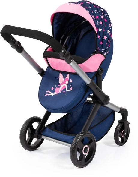 Bayer Design - Kombi-Puppenwagen XEO, Tasche, Blau, Rosa, Fee