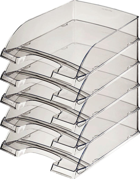 Leitz Briefablage Plus A4 transparentes Rauchglas | 5 Stück