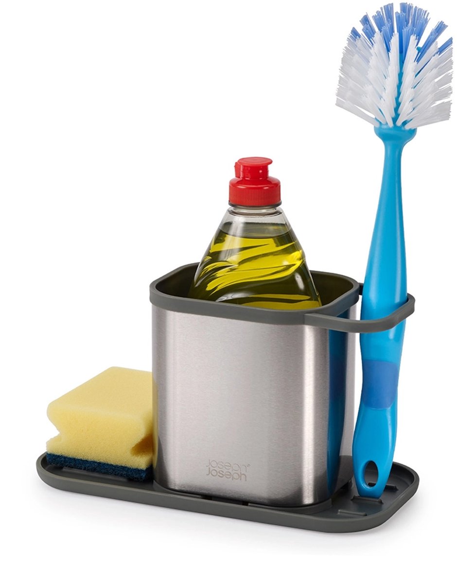 Joseph joseph duo opal - keukencaddy met sponshouder rvs - roestvast staal - grijs