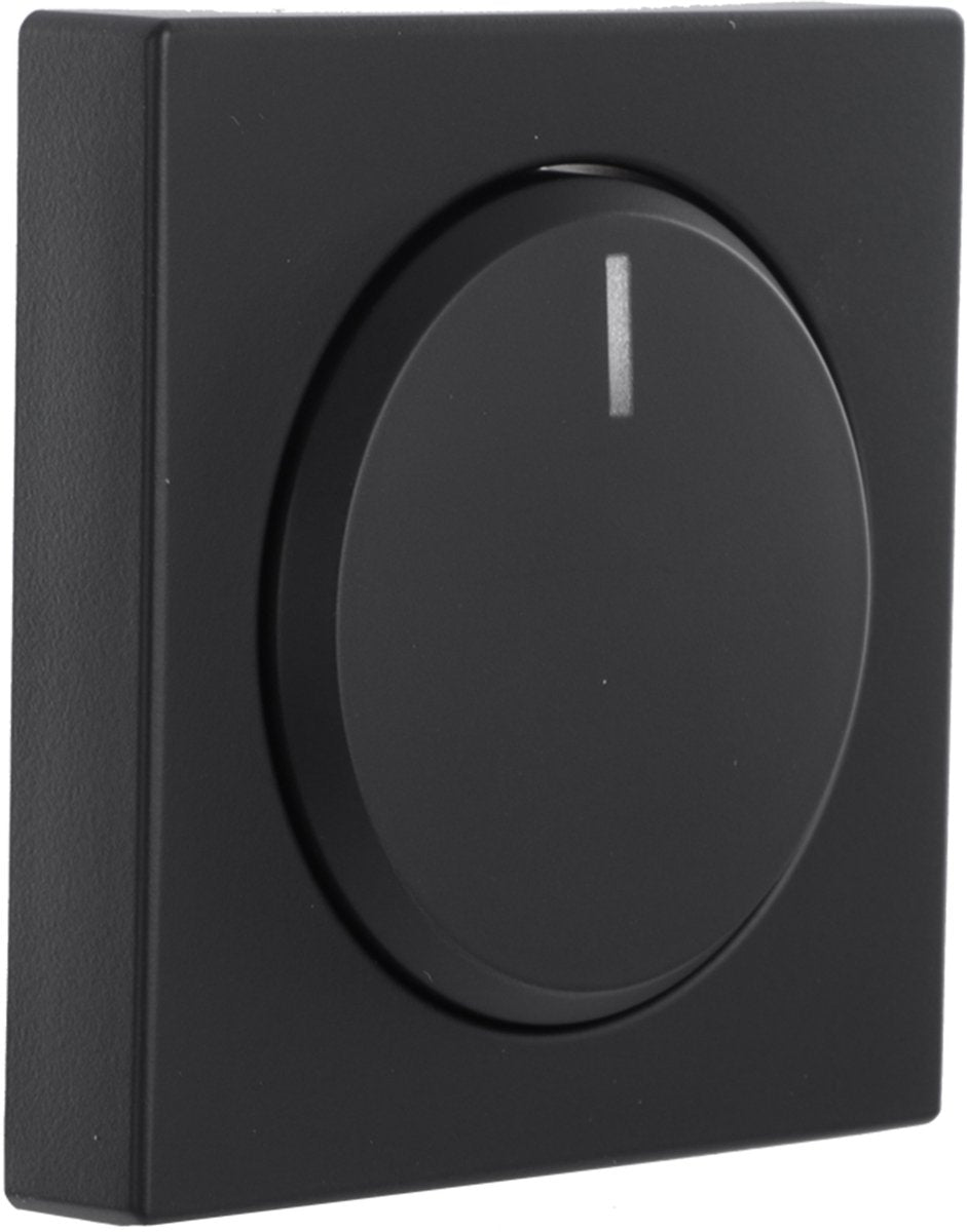 Busch-jaeger future linear - centraalplaat - met knop - dimmer - zwart