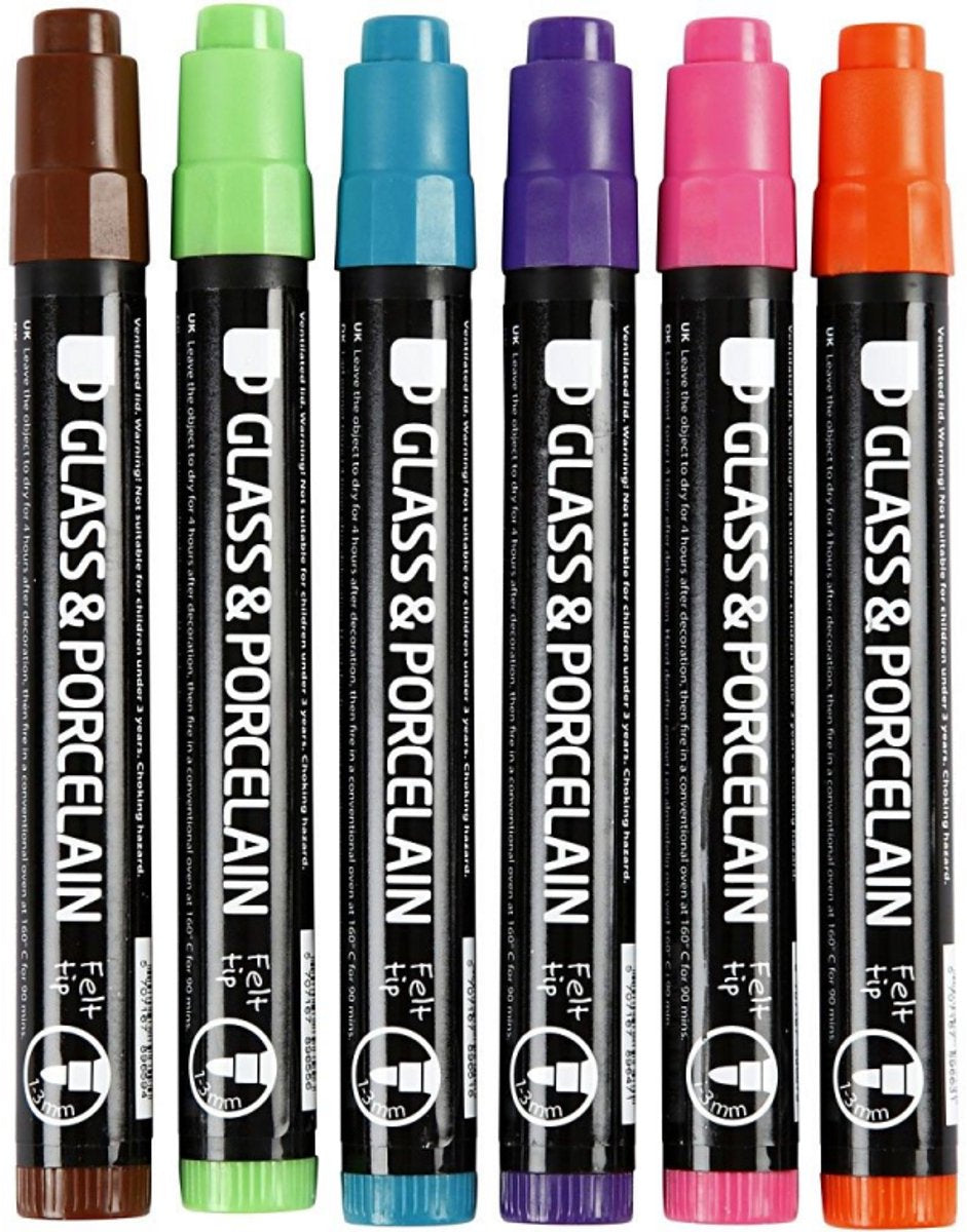 Creativ Company Glass und Porzellan gibt zusätzliche Farben an, 6st.