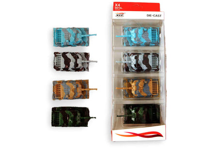 Tankrückzug aus Druckguss, 9 cm, 4er-Set