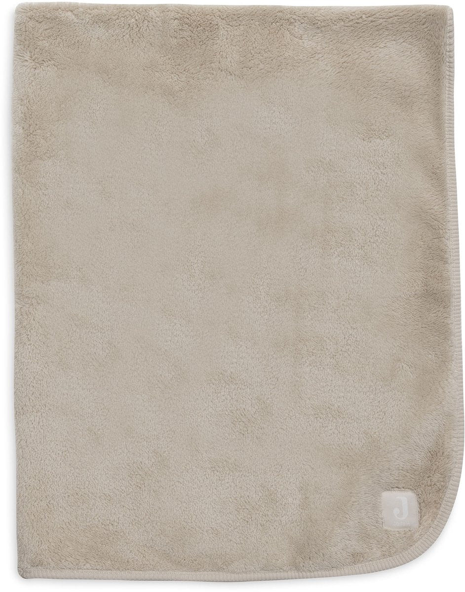 Jollein Babydecke für Kinderbett – 75 x 100 cm – Basic-Jersey-Sherpa – warmer Sand