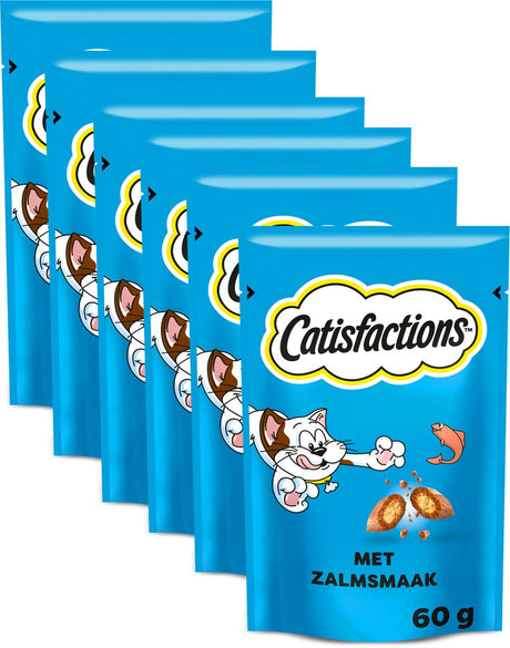 Catisfactions Snacks – Katzensnacks – Lachs – 6 x 60 g