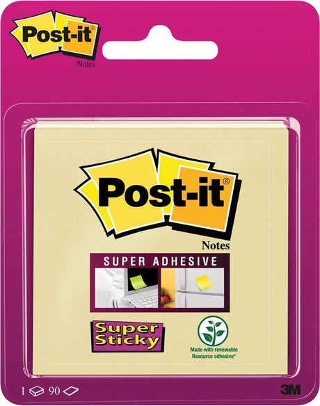 Post-it-Superhaftnotizen, 76 x 76 mm, gelb, Blister mit 90 Blatt