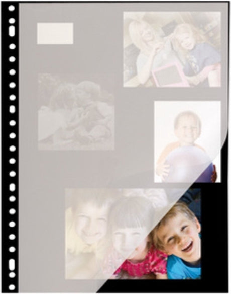 Kangaro-Fotoinnenraum – A4 – Schwarz – 23 Ringe – 20 Blatt – Pergamin-Zwischenblätter – säurefrei