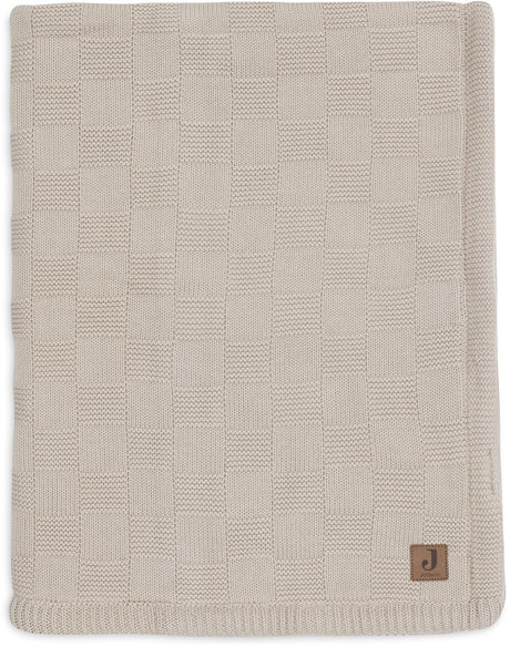 Jollein Babydecke für Kinderbett – 100 x 150 cm – Kastenstrick – warmer Sandsamt