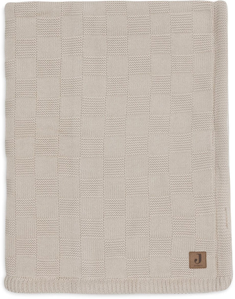 Jollein Babydecke für Kinderbett – 75 x 100 cm – Kastenstrick – warmer Sandsamt