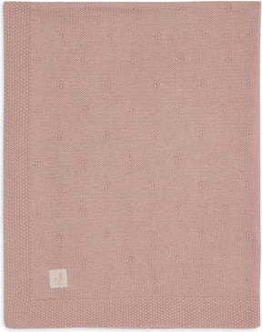Jollein Decke für Kinderbett, 75 x 100 cm, gemütlicher Strick, Wildrose