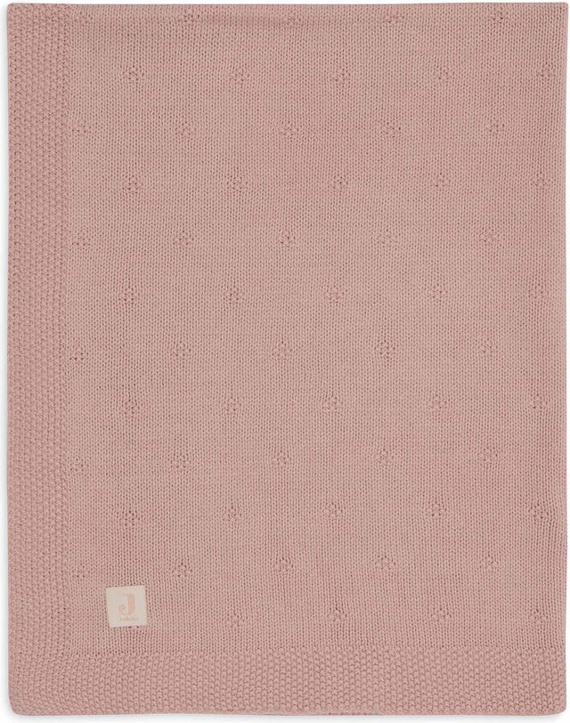 Jollein Decke für Kinderbett, 75 x 100 cm, gemütlicher Strick, Wildrose