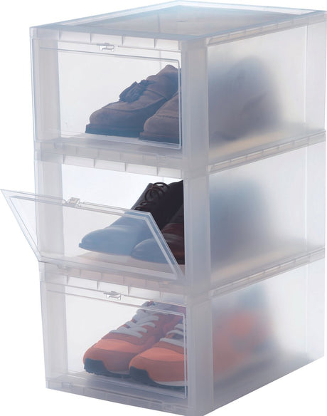 Iris Schuhkarton, große Aufbewahrungsbox – Kunststoff – transparent – ​​3er-Set