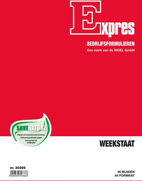 Sigel expres bedrijfsformulieren weekstaat, a4, 50 vel (krimp 5 stuks)