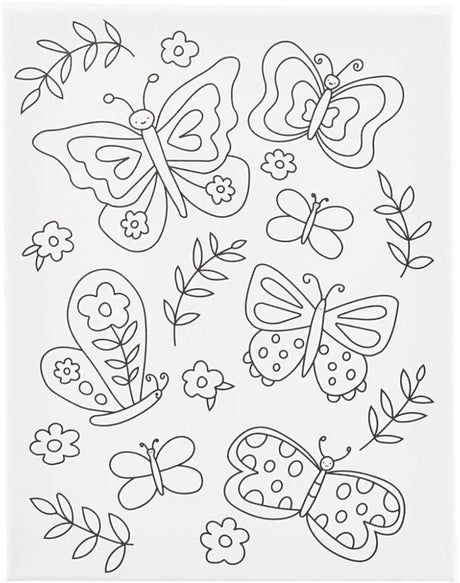 Creativ Company Leinwand mit aufgedruckten Schmetterlingen – 24 x 30 cm