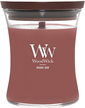 Woodwick hourglass medium geurkaars - rouge oud - 60 branduren