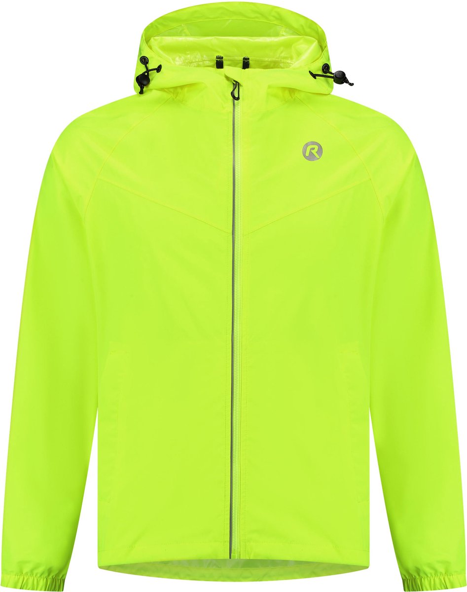 Rogelli commuter core regenjas unisex - waterdicht - fluorgeel - l