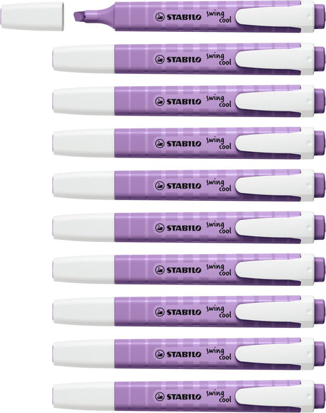 Stabilo Swing Cool - Textmarker - Naturfarben Wildblume - Grauviolett - Schachtel mit 10 Stück