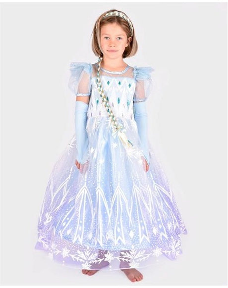 Den Goda Fen Kostüm, gefrorenes Prinzessinnenkleid – 98–104 cm – 3–4 Jahre – Blau