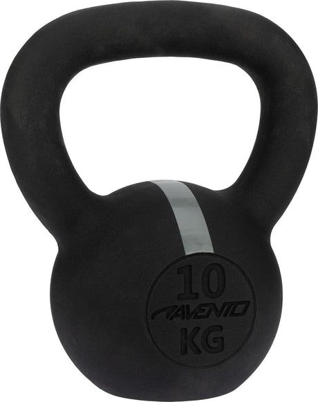 Avento kettlebell - 10 kg - gietijzer - zwart grijs