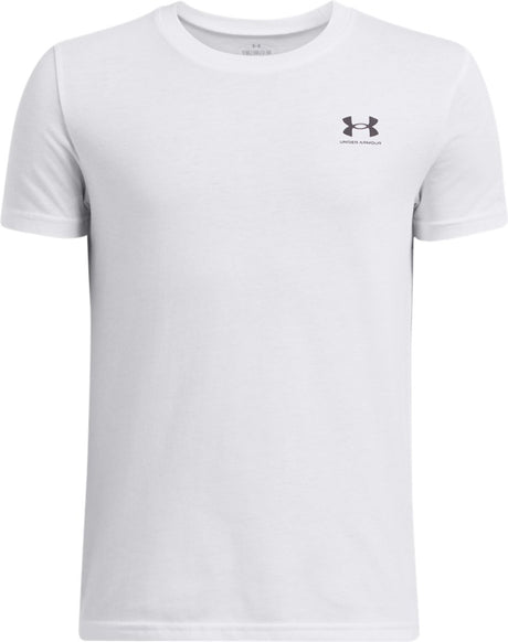 Under Armour UA B Sportstyle LC SS Unisex-Sportshirt – Weiß – Schwarz