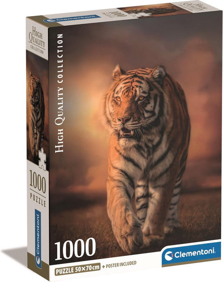Clementoni Tiger-Puzzle – Tiger-Puzzle – Tierpuzzle 1000 Teile – 70 x 50 cm – für Erwachsene und Kinder ab 14 Jahren