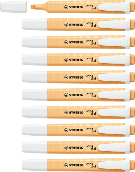 Stabilo swing cool - markeerstift - perfect voor onderweg - pastel - zacht oranje - doos 10 stuks