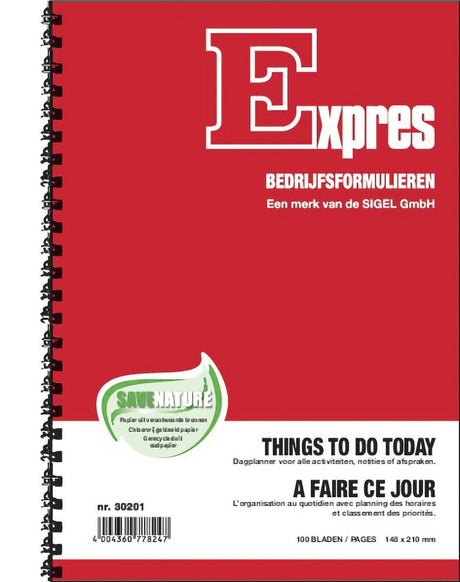 Sigel expres things to do today boek a5 met spiraal 100 vel