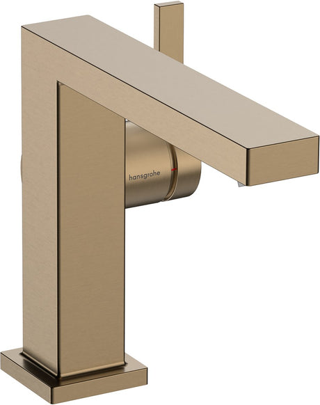 Hansgrohe tecturis e – Waschtischarmatur – Einhebelbedienung – Kaltstart energiesparend – mit Ablaufgarnitur – Größe 110 mm – gebürstete Bronze