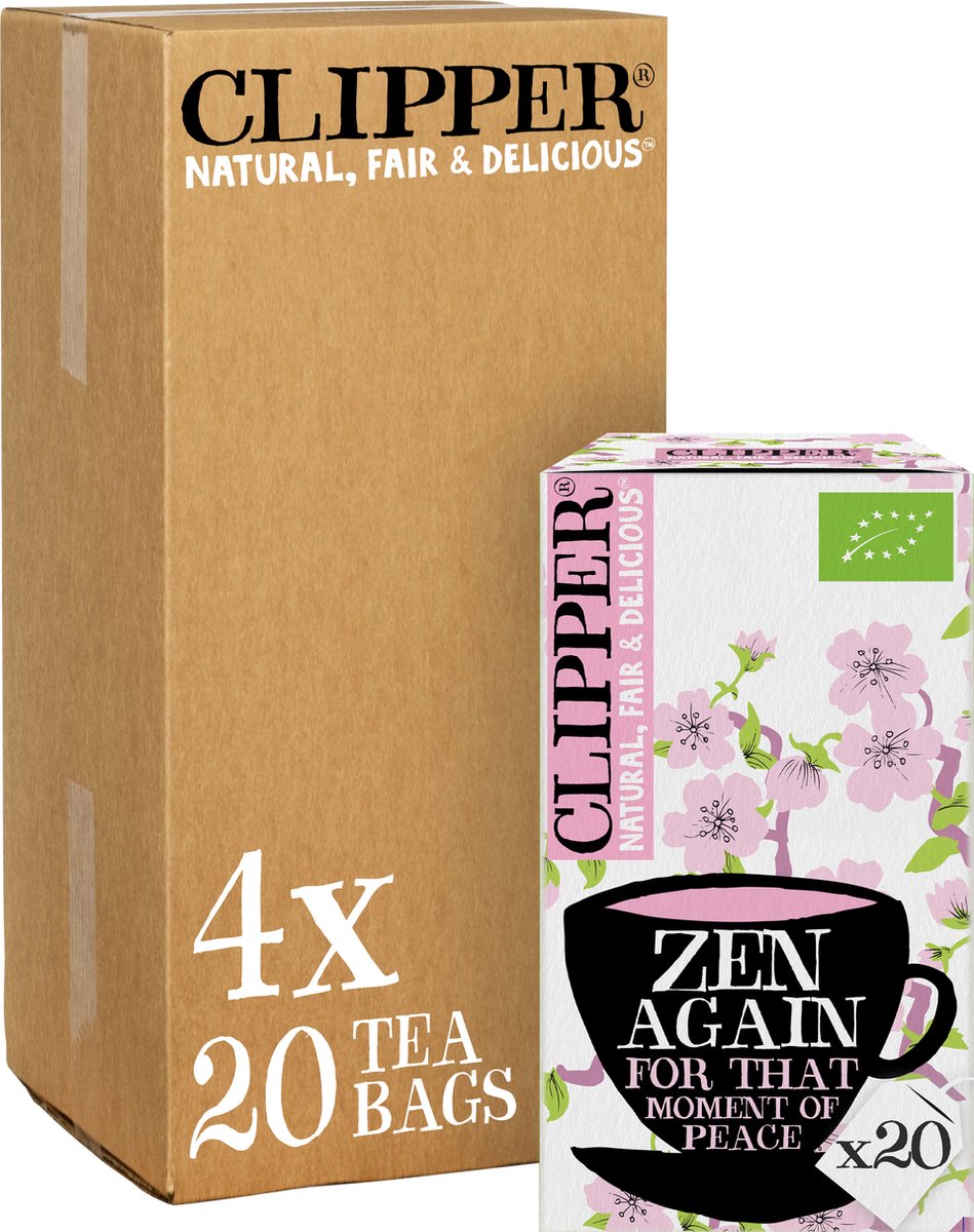 Clipper Tea Clipper – Bio-Tee – Zen Again – Zitronengras-Eukalyptus – 4 x 20 Teebeutel