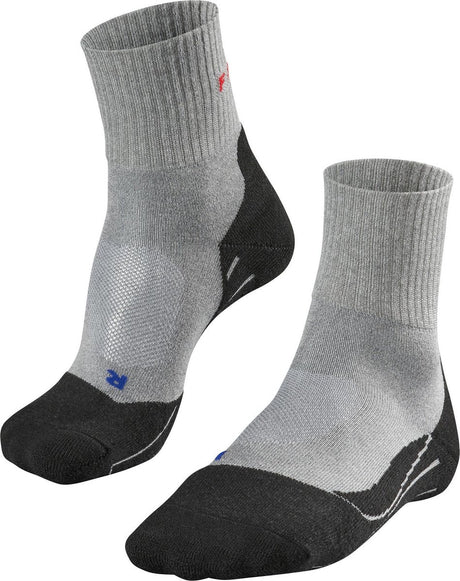 Falke TK2 Cool Short Anti-Blister Wandersocken aus dickem Lyocell-Funktionsmaterial Herren Grau - Größe 46-48