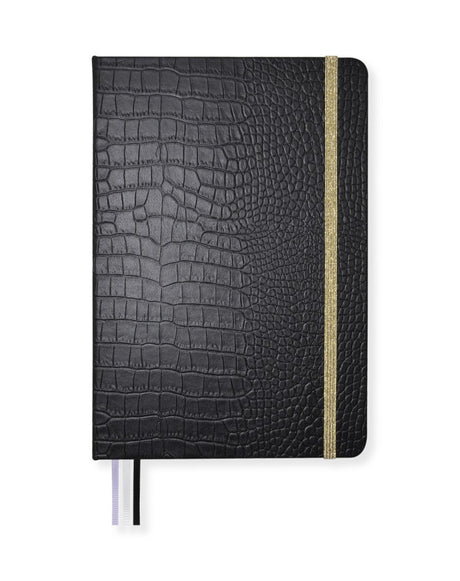 Kangaro-Notizbuch – Pure Croco – A5 – Linie – 2 Stück – Schwarz