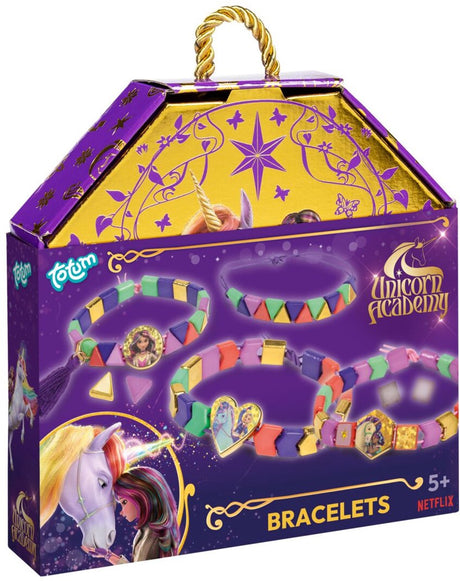 Totum unicorn academy speelgoed - kralenarmbandjes maken met speciale kralen - luxe cadeauverpakking goudkleurig - speelgoed meisjes cadeau tip