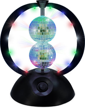 Partyfunlights roterende spiegel discobal zwart - ledlicht - feestverlichting - discolamp - voor kinderen
